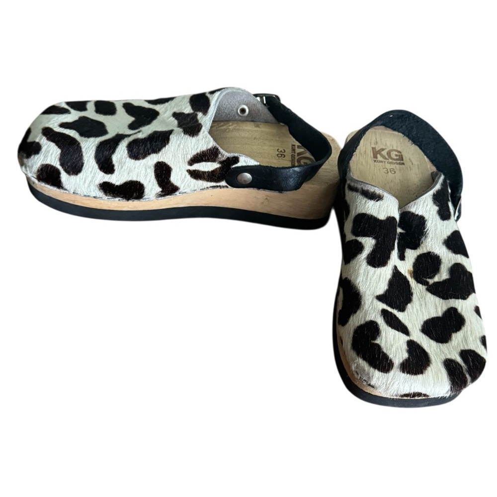KG by Kurt Geiger Cow Print Hair-on-hide clogs Size 36 - Picture 1 of 11